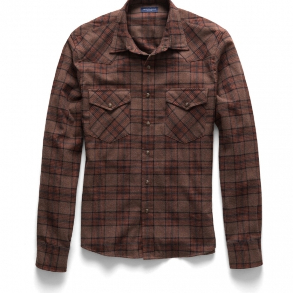 Proper cloth snap  button down flannel shirt XL